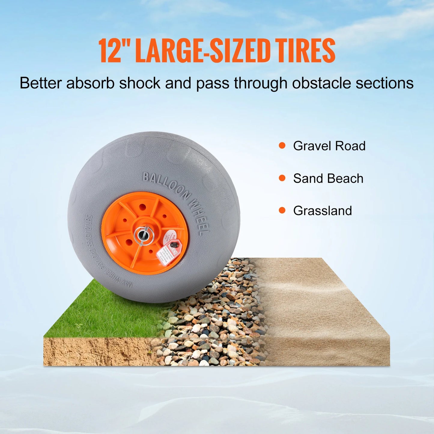 SucceBuy 350lbs Kayak Trailer Cart Foldable Canoe Trolley Cart with 12'' Tires for Paddle Boards Float Mats Jon Boats Transport