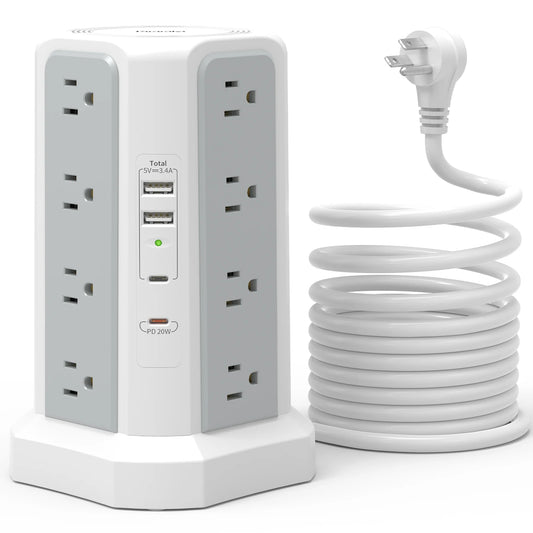 US 4-layer 3m extension tower plug-in board with PD fast charging, suitable for office, home, school and other scenarios
