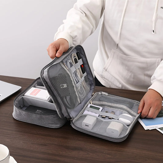 1pc 3 Layer Organizer, Travel Cable Organizer Bag Pouch, Electronic Accessories Carry Case, Portable Waterproof  Bag For Cable,