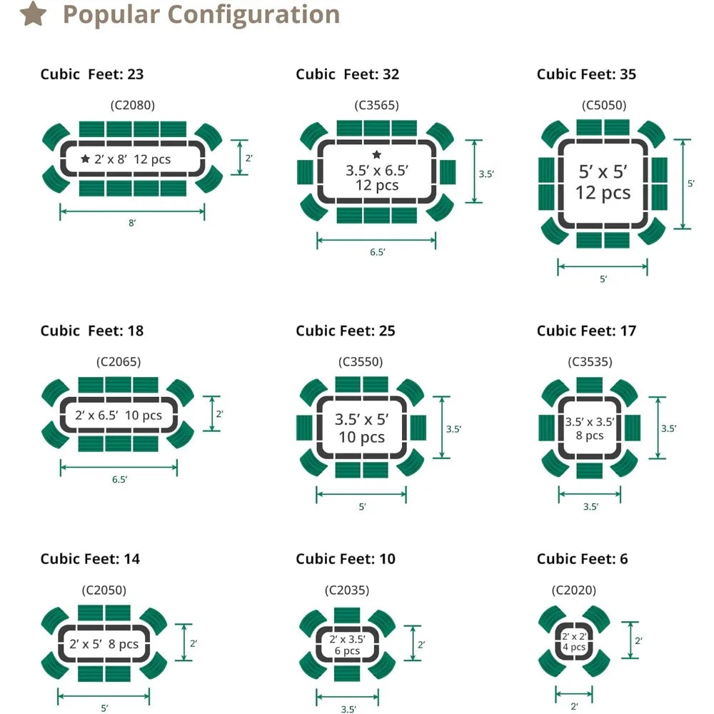 Vego garden Raised Garden Bed Kits, 17" Tall 9 in 1 8ft X 2ft Metal Raised Planter Bed for Vegetables Flowers Ground Planter Box