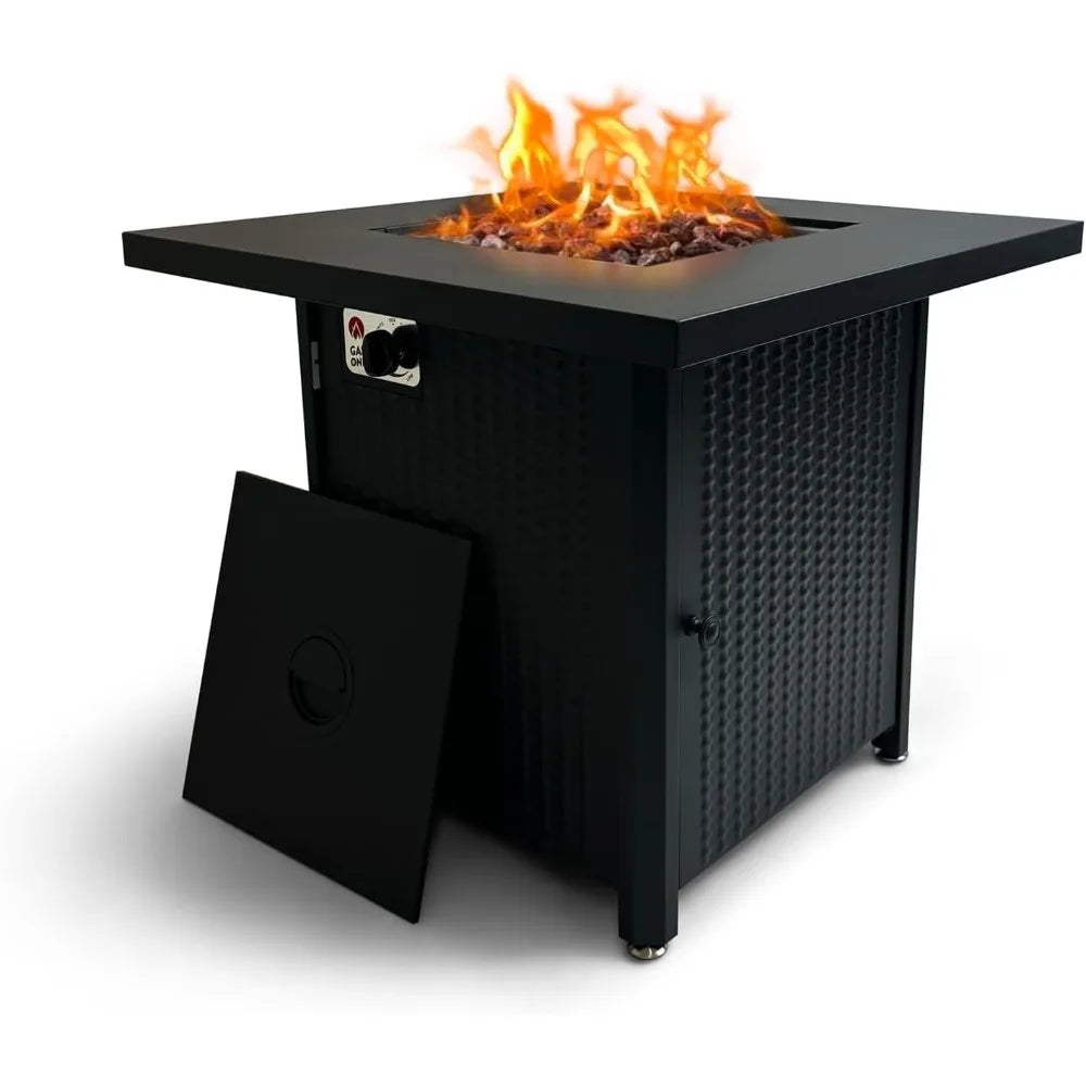 GasOne Propane Fire Pit Outdoor Heater – 28-inch Large Tabletop Fire Pit for Outdoor Use – 52,750 BTU Gas Fire Pit with Lava Roc