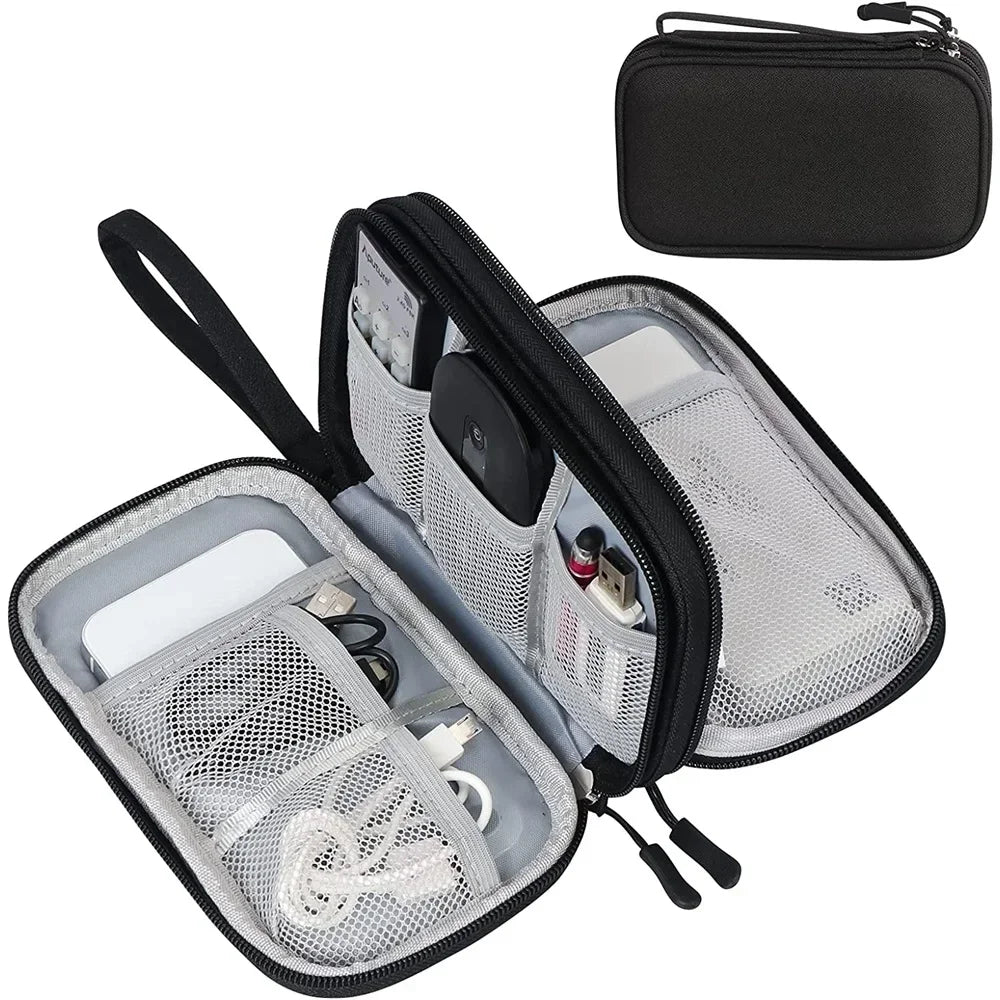 Portable Waterproof Travel Organizer for Electronics Accessories, Cables, Hard Disk, Power Bank