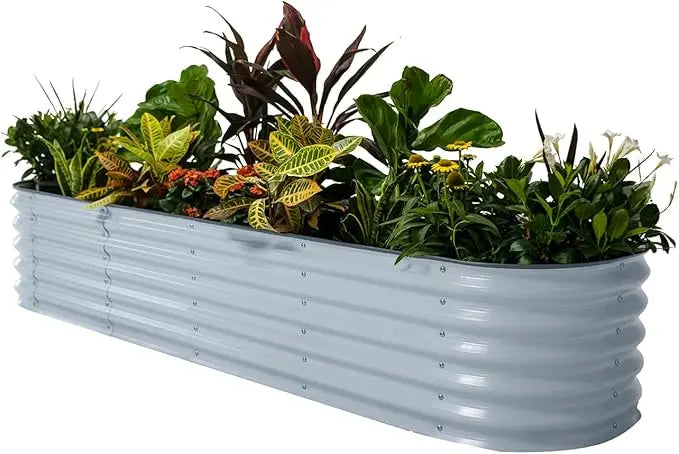 Vego garden Raised Garden Bed Kits, 17" Tall 9 in 1 8ft X 2ft Metal Raised Planter Bed for Vegetables Flowers Ground Planter Box