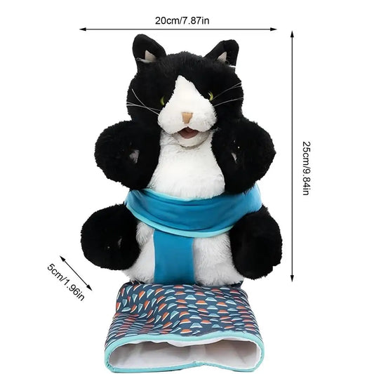 Cat Puppet Wrestler Wrestling Glove With Sturdy Padding Soft Plush Cat Wrestle Toy Animal Hand Glove Interactive Play Cat Toys