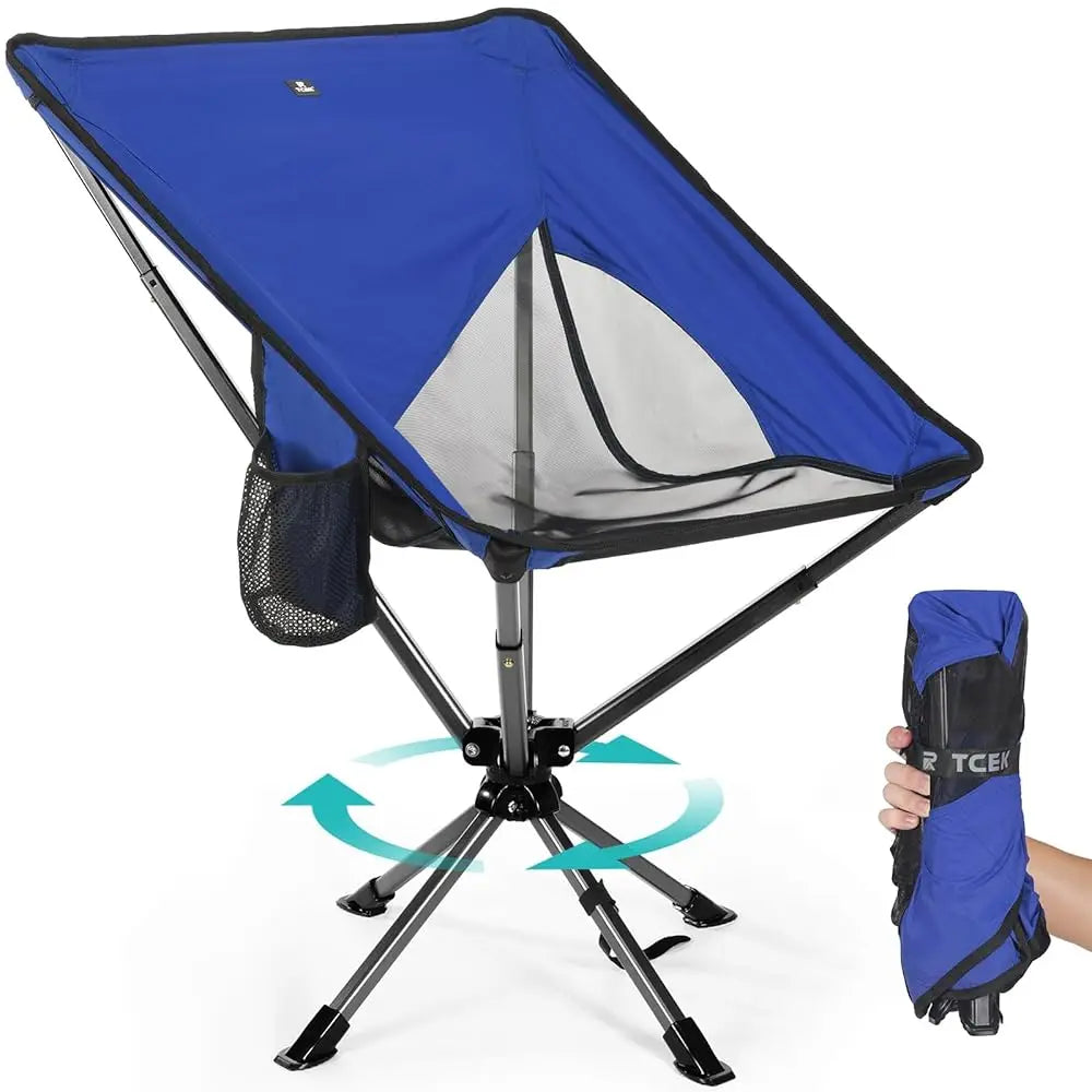 Swivel Portable Chair - Small Compact Collapsible Folding Chairs For Adults, Setup In 8 Seconds, Lightweight Outdoor Backpa