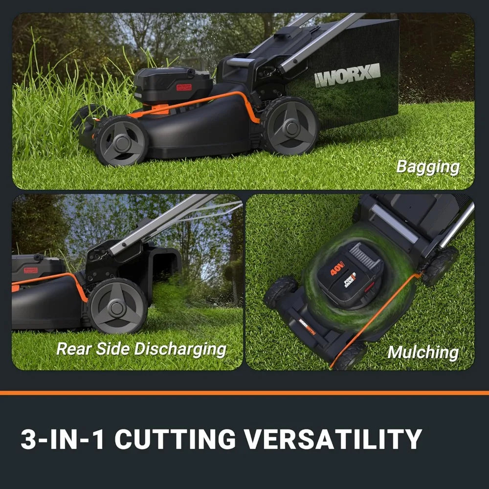 Nitro 40V 21" Cordless Lawn Mower with Aerodeck & Intellicut, Electric Mower with Variable Speed, Self-propelled Lawn Mower WG7