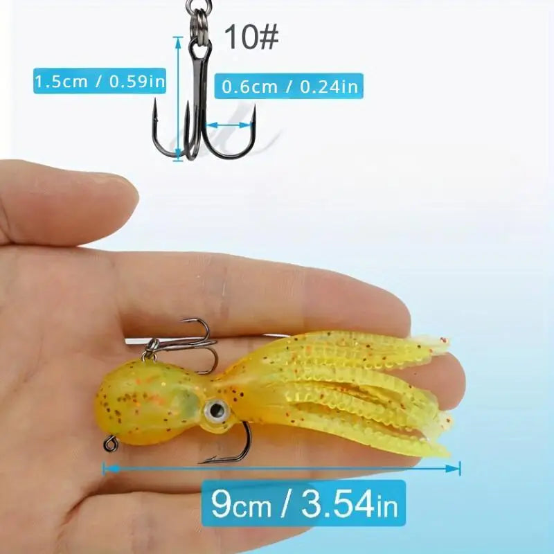 Ackibbik 5pcs Saltwater Squid Skirt Swimbait Soft Fishing Lure with Skirt Tail Lingcod Rockfish Jigs