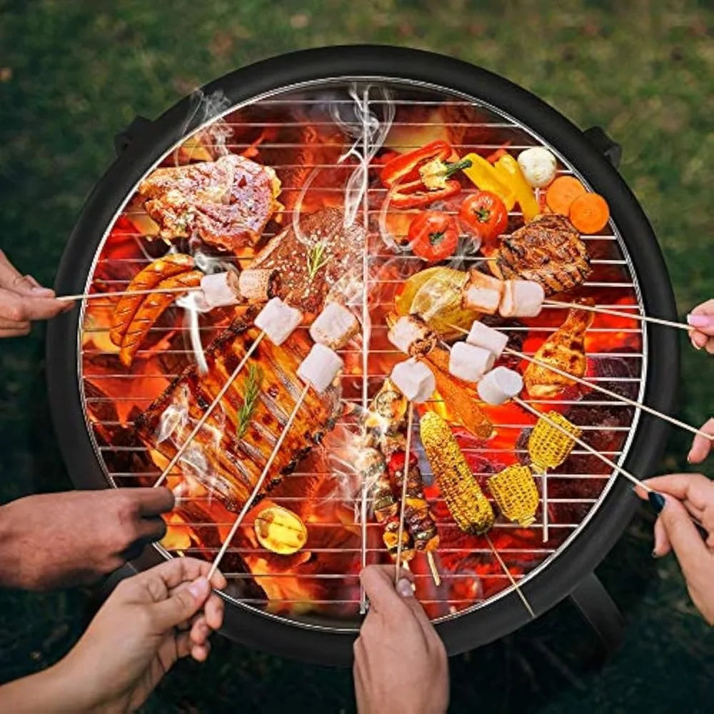 21inch Fire Pit Portable Folding Steel Fire Bowl Garden Treasures Fire Pit for Outside Fireplace with Carrying Bag, Spark Scree