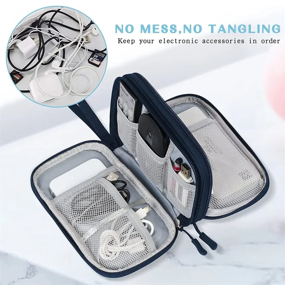 Portable Waterproof Travel Organizer for Electronics Accessories, Cables, Hard Disk, Power Bank