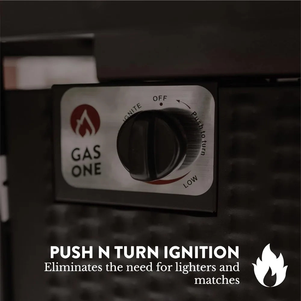 GasOne Propane Fire Pit Outdoor Heater – 28-inch Large Tabletop Fire Pit for Outdoor Use – 52,750 BTU Gas Fire Pit with Lava Roc