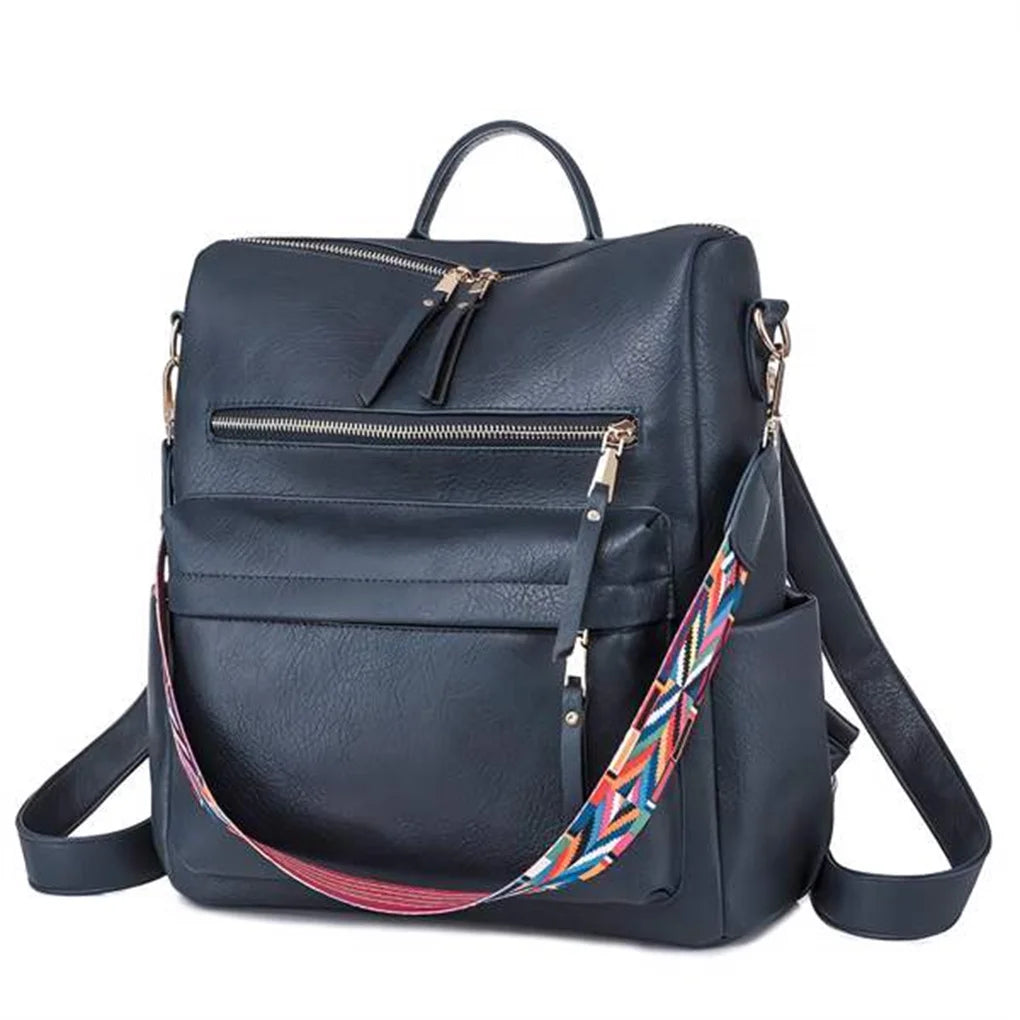 PU Leather Backpack Purse For Women Convertible Ladies Fashion Casual Large School Shoulder Bags