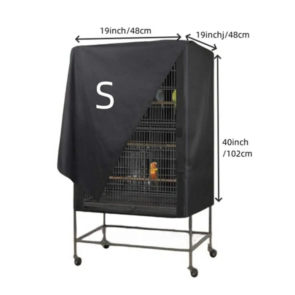 Bird Cage Cover Good Night Black Universal Oxford Cloth Waterproof Dustproof Cage Cover Blackout & Breathable Cage Shading Cover