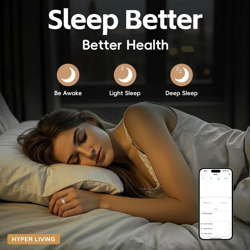 Smart Ring Fitness Tracker with Beautiful Crystal Charging Case, Step, Distance, Calories, Sleep Tracker, Activity Tracker